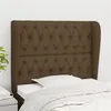 Image de vidaXL Tête de lit avec oreilles Marron foncé 93x23x118/128 cm Tissu