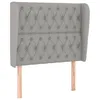 Image de vidaXL TÃªte de lit avec oreilles Gris clair 103x23x118/128 cm Tissu