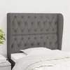 Image de vidaXL Tête de lit avec oreilles Gris foncé 103x23x118/128 cm Tissu