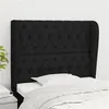 Image de vidaXL Tête de lit avec oreilles Noir 103x23x118/128 cm Tissu3118284