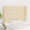 Image de vidaXL Tête de lit avec oreilles Crème 103x23x118/128 cm Tissu
