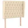 Image de vidaXL TÃªte de lit avec oreilles CrÃ¨me 103x23x118/128 cm Tissu