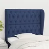 Image de vidaXL Tête de lit avec oreilles Bleu 103x23x118/128 cm Tissu