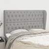 Image de vidaXL Tête de lit avec oreilles Gris clair 147x23x118/128 cm Tissu3118290
