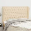Image de vidaXL Tête de lit avec oreilles Crème 147x23x118/128 cm Tissu