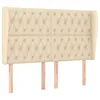 Image de vidaXL TÃªte de lit avec oreilles CrÃ¨me 147x23x118/128 cm Tissu