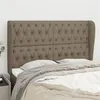 Image de vidaXL Tête de lit avec oreilles Taupe 163x23x118/128 cm Tissu