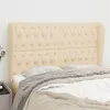 Image de vidaXL Tête de lit avec oreilles Crème 163x23x118/128 cm Tissu