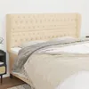 Image de vidaXL Tête de lit avec oreilles Crème 183x23x118/128 cm Tissu