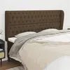 Image de vidaXL Tête de lit avec oreilles Marron foncé 203x23x118/128 cm Tissu3118317