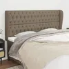 Image de vidaXL Tête de lit avec oreilles Taupe 203x23x118/128 cm Tissu