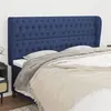 Image de vidaXL Tête de lit avec oreilles Bleu 203x23x118/128 cm Tissu