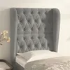 Image de vidaXL Tête de lit avec oreilles Gris clair 83x23x118/128 cm Velours