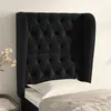 Image de vidaXL Tête de lit avec oreilles Noir 83x23x118/128 cm Velours