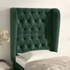 Image de vidaXL Tête de lit avec oreilles Vert foncé 83x23x118/128 cm Velours