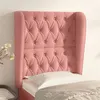 Image de vidaXL Tête de lit avec oreilles Rose 83x23x118/128 cm Velours