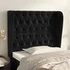 Image de vidaXL Tête de lit avec oreilles Noir 93x23x118/128 cm Velours