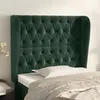 Image de vidaXL Tête de lit avec oreilles Vert foncé 93x23x118/128 cm Velours