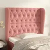 Image de vidaXL Tête de lit avec oreilles Rose 93x23x118/128 cm Velours