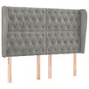 Image de vidaXL TÃªte de lit avec oreilles Gris clair 147x23x118/128 cm Velours