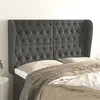 Image de vidaXL Tête de lit avec oreilles Gris foncé 147x23x118/128 cm Velours3118341