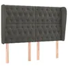 Image de vidaXL TÃªte de lit avec oreilles Gris foncÃ© 147x23x118/128 cm Velours