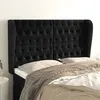 Image de vidaXL Tête de lit avec oreilles Noir 163x23x118/128 cm Velours