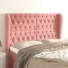 Image de vidaXL Tête de lit avec oreilles Rose 163x23x118/128 cm Velours