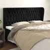 Image de vidaXL Tête de lit avec oreilles Noir 183x23x118/128 cm Velours
