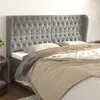 Image de vidaXL Tête de lit avec oreilles Gris clair 203x23x118/128 cm Velours