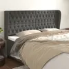 Image de vidaXL Tête de lit avec oreilles Gris foncé 203x23x118/128 cm Velours