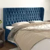 Image de vidaXL Tête de lit avec oreilles Bleu foncé 203x23x118/128 cm Velours