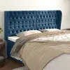 Image de vidaXL TÃªte de lit avec oreilles Bleu foncÃ© 203x23x118/128 cm Velours