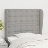Image de vidaXL Tête de lit avec oreilles Gris clair 83x23x118/128 cm Tissu