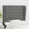 Image de vidaXL Tête de lit avec oreilles Gris foncé 83x23x118/128 cm Tissu