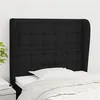 Image de vidaXL Tête de lit avec oreilles Noir 83x23x118/128 cm Tissu