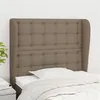 Image de vidaXL Tête de lit avec oreilles Taupe 83x23x118/128 cm Tissu