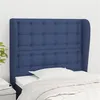 Image de vidaXL Tête de lit avec oreilles Bleu 83x23x118/128 cm Tissu