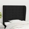 Image de vidaXL Tête de lit avec oreilles Noir 93x23x118/128 cm Tissu
