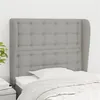 Image de vidaXL Tête de lit avec oreilles Gris clair 103x23x118/128 cm Tissu