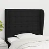 Image de vidaXL Tête de lit avec oreilles Noir 103x23x118/128 cm Tissu