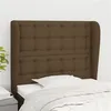 Image de vidaXL Tête de lit avec oreilles Marron foncé 103x23x118/128 cm Tissu3118383