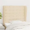 Image de vidaXL Tête de lit avec oreilles Crème 103x23x118/128 cm Tissu