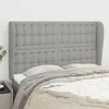 Image de vidaXL Tête de lit avec oreilles Gris clair 147x23x118/128 cm Tissu3118388