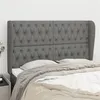 Image de vidaXL Tête de lit avec oreilles Gris foncé 147x23x118/128 cm Tissu