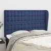 Image de vidaXL Tête de lit avec oreilles Bleu 147x23x118/128 cm Tissu