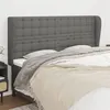 Image de vidaXL Tête de lit avec oreilles Gris foncé 163x23x118/128 cm Tissu3118397