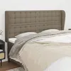 Image de vidaXL Tête de lit avec oreilles Taupe 163x23x118/128 cm Tissu