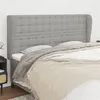 Image de vidaXL Tête de lit avec oreilles Gris clair 183x23x118/128 cm Tissu
