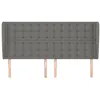Image de vidaXL Tête de lit avec oreilles Gris foncé 183x23x118/128 cm Tissu